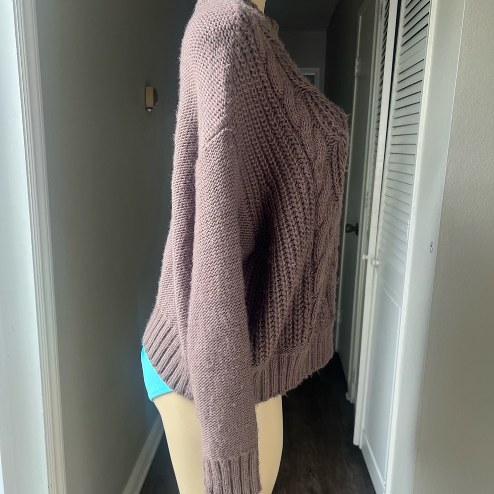 Lucky Brand Mauve Cable Knit Sweater - Picture 2 of 8
